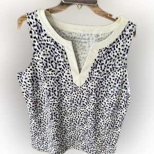Tommy Bahama Women's Sleeveless Blue Leopard Print Tunic Top